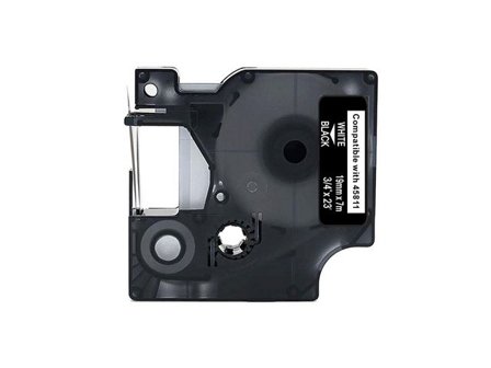 Tape 19mm Vit på Svart - Lyreco - Kontorsmaskiner - Märkmaskiner och tape - Tape - Dymo D1