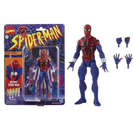 Marvel Legends Retro Series Symbiote Ben Reilly Spider-Man Samlarfigur, Premiumdesign och Tillbehör, Perfekt Present för Fans Ben Reilly