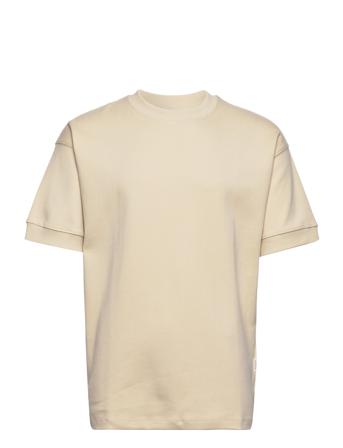 Slhover Corton Ss O-Neck Tee W T-shirts Short-sleeved Beige Selected Homme