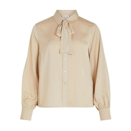 Vila Vielma L/S Shirt , Beige , Dames , Maat: L