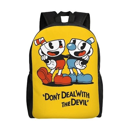 Cuphead Skole Taske Tegneserie Rygsæk Mode Drenge Taske Studerende Skole Taske Rejse Rygsæk-HXN1110