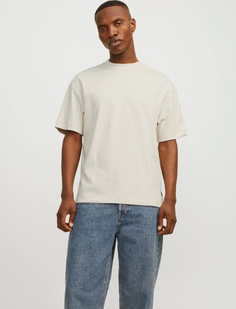 Jack & Jones Jjeurban Edge Tee Ss O-Neck Noos - Cream - L