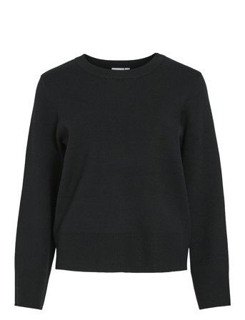 Vila Vicassie O-Neck L/S Knit Top - Noos - Black - L