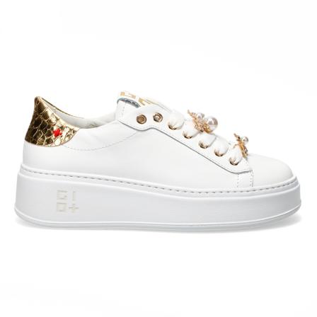 Gio+, Sneakers Wit, Dames, Maat:38 EU,leer