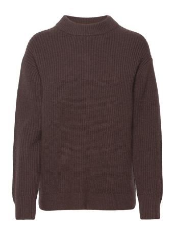 Pullover - Long Sleeve Pullover Striktrøje Brun Ilse Jacobsen