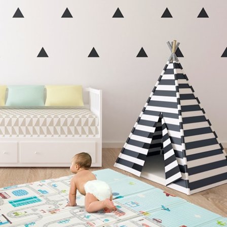 Dubbelsidig skumgummimatta XXL - hopfällbar med 1 cm (berg och väg)