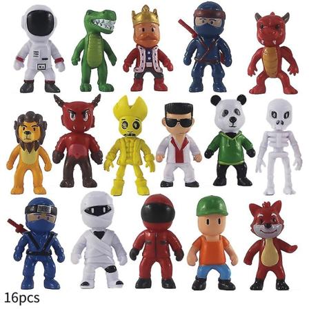 16 st/set Stumble Guys Actionfigur Leksak Tårta Topper Dekoration Mini Modell Docka Barn Födelsedagspresent