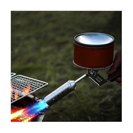 Utendørs Gassbrenner 3600kacl Høy Effekt Sammenleggbar Valnøtthåndtak Utendørs Camping Grill Bål Vedovn Brenner Tenner