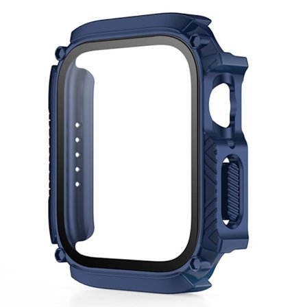 Apple Watch Series 8 (45mm) protective cover with tempered glass - Dark Blue