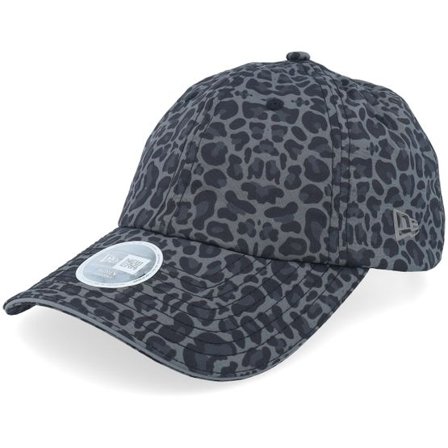 New Era - Grå unconstructed Keps - Womens Ponytail All Over Print Open Back Black/Gray Dad Cap @ Hatstore