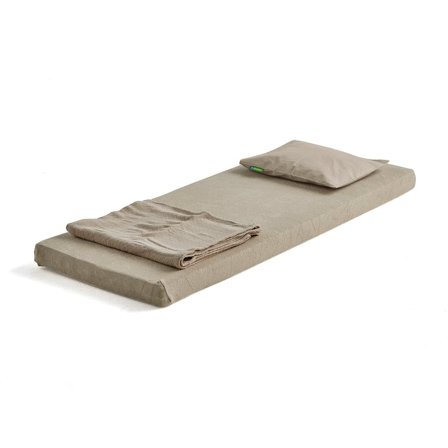 Naptime bedding and mattress set ENKEL, polyester fibre, beige