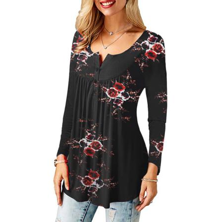 Lösa T-shirts Dam Jumpers Kortärmad Blus Toppar Pullover