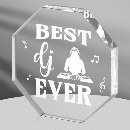 Anerkendelsesgaver til DJ - Tak Disc Jockey Gaver, Akryl Musik Deejay Plakette Bord Skilt, DJ Bordpynt Skrivebordstilbehør til Fødselsdag