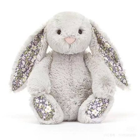 Jellycat Blossom Bunny Cherry Plysch, Medium 31 cm, Silver Mjuk Kaninleksak, Söt Påskpresent
