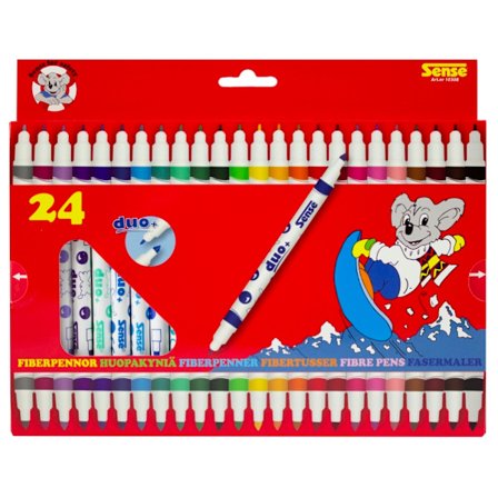 Sense Fiberpennor Dubbelspets 24-pack