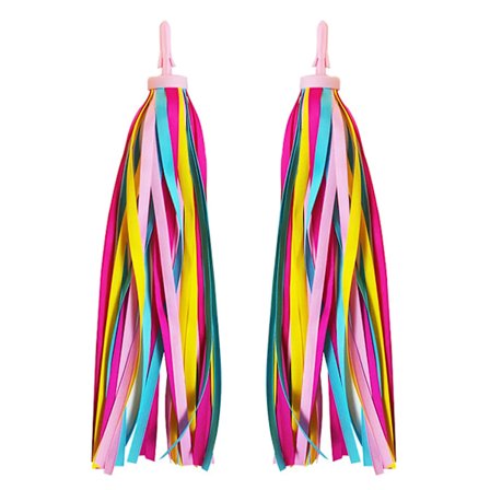 2 st Barn Regnbåge Cykel Streamers för Flickor Pojkar Barn Tassel Scooter Band Cykel Styre Streamers Band Band