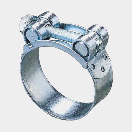 Slangklem ABA, roestvrij staal AISI 304/W4, met zeskantbouten & gleufschroef, 20 mm, Ø44 - 47 mm, 1 stuk