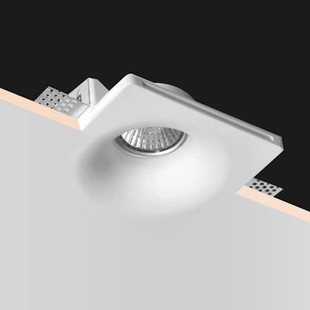 Infälld spotlight i keramisk gips rund konisk modell för undertak, för GU10 LED-sockel, GU10 ingår 120x120x42mm Kod.1426