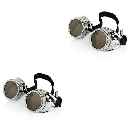 2 stk. Vintage Steampunk Gotiske Svejsning Briller (sølv)