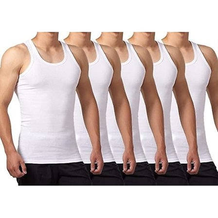 5-pack Herrlinnen 100% puuvillaa, aluspaidat (valkoinen*5) - XL