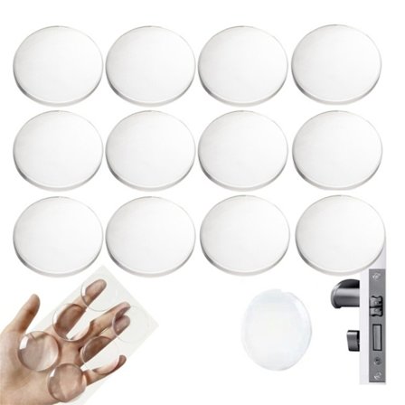 Väggskydd Dörrstopp – Självhäftande transparenta skydd Transparent 12-pack