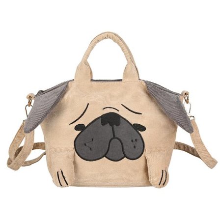 Dame Søt Dyre Tote Bag Reise Casual Stor Kapasitet Stoff Skulderveske Mops Manchester Kvinner Messenger Bag