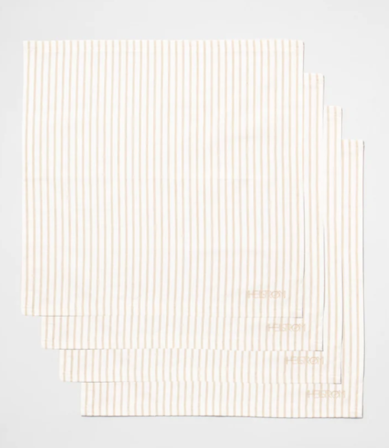 Eyvind Hellstrøm Serviett Kremhvit-Beige Striper 4pk