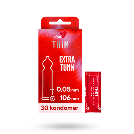 Thin - Tunn Kondom - 30 Pack - Vuxen.se - Extra tunna invisible kondomer, ultra thin kondom