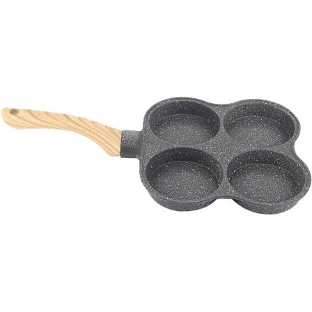 Omelettpanna bakad 4-håls omelettpanna non-stick frukost pannkaksmaskin induktionsspis gasspis