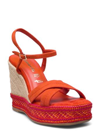 Women Sandals Sandal Med Hæl Espadrilles Rød Tamaris*Betinget Tilbud