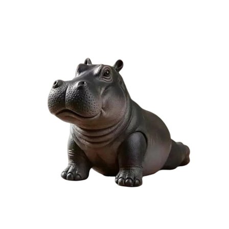 Yoga Master Hippo Staty Handgjord Resin Flodhäst Figurin