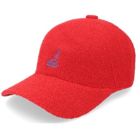 Kangol - Röd unconstructed Keps - Bermuda Elastic Spacecap Scarlet Dad Cap @ Hatstore