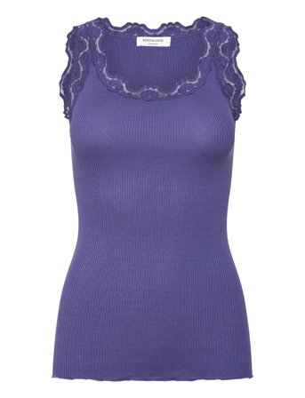 Rosemunde | Rwbabette Silk Sl U-Neck Long Lace | M