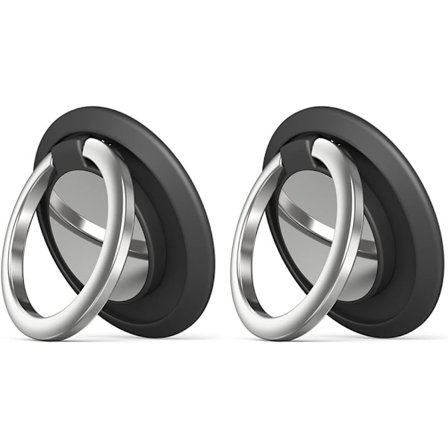 2 stk. Telefonringholder, 360° Justerbar Mobiltelefon Loop Universal Mobiltelefon Fingergreb Ring Magnetisk Finger Ring Stativ