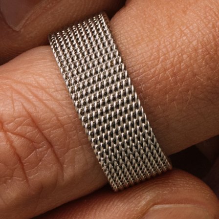 Sentio | Bague en acier inoxydable argenté flexible pour hommes - Bagues en acier