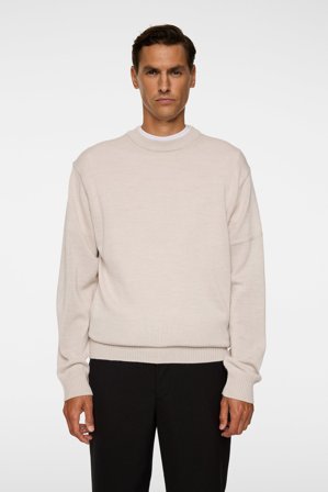 J.Lindeberg - Kino Merino Crew - Beige - Mann - XL