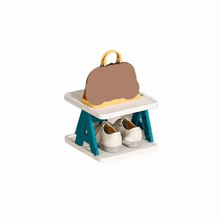 Stapelbar skohylla Skoförvaring Organizer BLÅ 2 LAGER 2 LAGER Blue 2 Layer-2 Layer