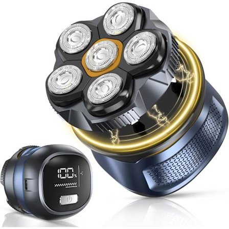 6D Fleksibel Elektrisk Barbermaskin for Menn, IPX7 Vanntett Trådløs Våt og Tørr USB Oppladbar Barberhøvel med LED-Display, 180 min Brukstid