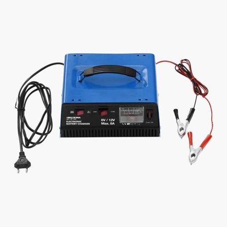 Biltema - Batterilader 6/12 V 7 5/8 A, For Syrefylte Blybatterier, Gele- og AGM-batterier, Omstillbar for Bil/MC