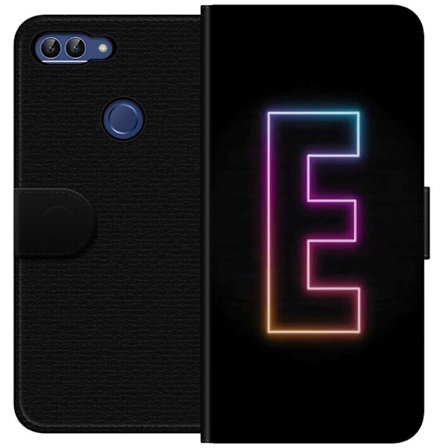 Kompatibelt Lommeboketui til Huawei Huawei P smart Minimalistisk neonbokstav E i lyse farger mot mørk bakgrunn i moderne og elegant design