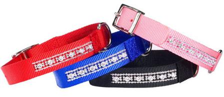 ESC Rhinestone Collar - RÖD - Scarfes, Charms & Halsbandssmycken, Draglinor, Läder- & Textilhalsband på Doggie.se