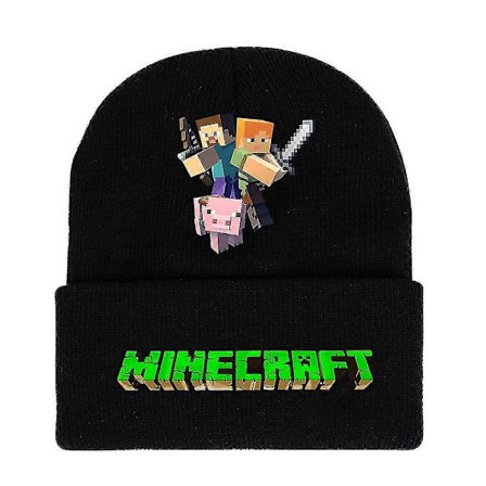 Minecraft Spill Trykk Lue Strikket Hatt Barn Gutter Jenter Trend Klassisk Vinter Ull Varm Skilue Brett Opp Gaver