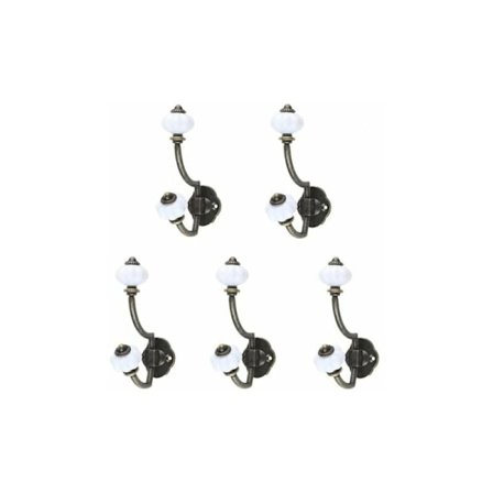 5 stk. Retro Bronze Keramiske Knager Landlig Stil Væghæk