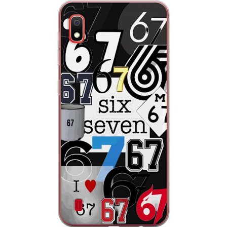 Yhteensopiva Puhelinkuori Samsung Galaxy A10 67 meme kuusi seitsemän trendi kollaasi viraali internet meemi 6-7 graafinen moderni esteettisyys