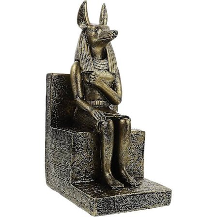 Egyptisk Anubis Hund Siddende Figur - Harpiks Skulptur (FMY)