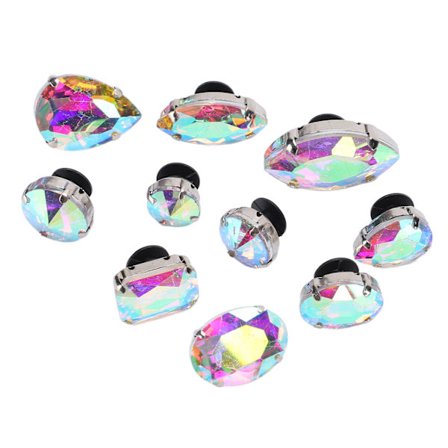Ögonhål Spänne Pärla Strass Hållbar Mode Avtagbar Legering Sko Klämma Hår Tillbehör AB Färg Kristall (Slumpmässig Form 10)