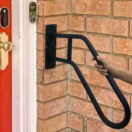 Rekkverk for trapper, ramper for utendørstrinn, trappegelender 1 til 3 trinn, rekkverk for innendørs eller utendørs bruk, U-formet, rustfritt stål, 