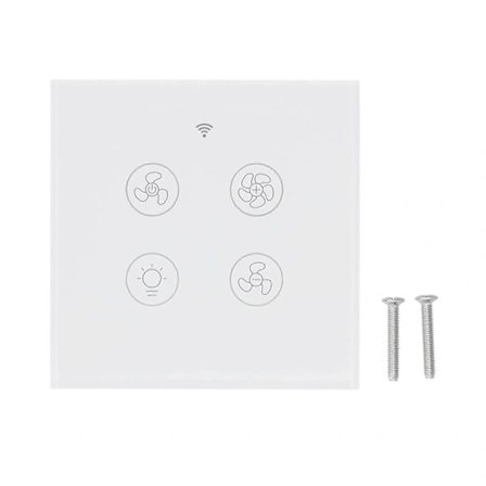 Intelligent Wifi Vifte Lysbryter Støtte RF Fjernkontroll Stemmestyring 100 Hvit