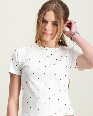 Kids ONLY KOGBELLA LIFE SHORT AOP S/S TOP JRS Vit T-shirts Tjej - Kids Brand Store