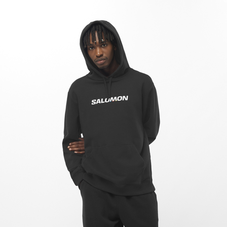 Salomon - Couches intermédiaires Vêtements Sal Logo Perf Hoodie M - Deep Black